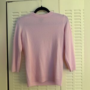 Talbots 100% Cashmere Pink Sweater 3/4 Sleeve Soft Knit XS